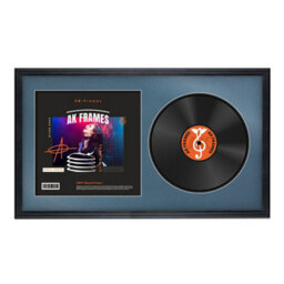 "30X17"" Black Classic Vinyl Record Frame With Pompadour Mount For 12 Inch Lp Album Cover & Disc - Ak Frames"