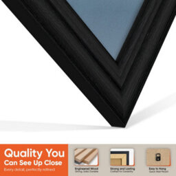 "30X17"" Black Classic Vinyl Record Frame With Pompadour Mount For 12 Inch Lp Album Cover & Disc - Ak Frames" - thumbnail 3