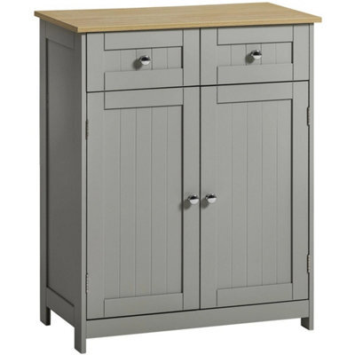 Bathroom 2-Drawer 2-Door Cabinet Grey - image 1