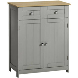 Bathroom 2-Drawer 2-Door Cabinet Grey - thumbnail 1