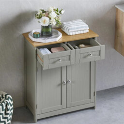 Bathroom 2-Drawer 2-Door Cabinet Grey - thumbnail 6
