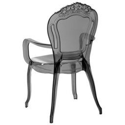 Beliani Transparent Black Polycarbonate Dining Chairs Stackable Set Of 2 - Gloss Finish, No Assembly Required - thumbnail 6