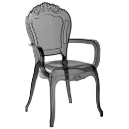 Beliani Transparent Black Polycarbonate Dining Chairs Stackable Set Of 2 - Gloss Finish, No Assembly Required - thumbnail 5