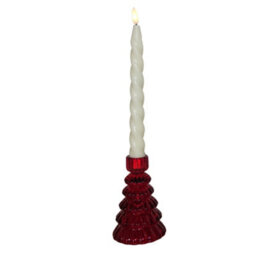Large Christmas Tree Candle Holder - Holly Berry Red - thumbnail 2