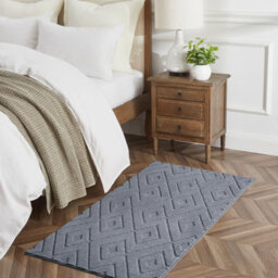 Bedlooms Grey High Low Pile Rug 60X110Cm, Soft Thick Piles,  Zig Zag Pattern, Hallway Runner And Area Rugs - thumbnail 9