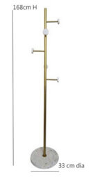Aspect Furniture Angelo Entryway Freestanding Coat Stand With Marble Base,gold/white - thumbnail 5