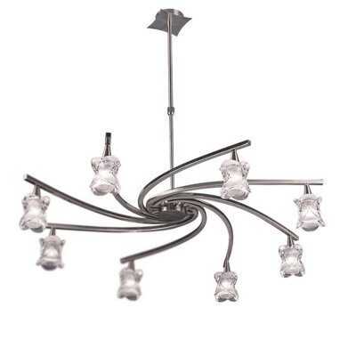 Luminosa Lighting Luminosa Rosa Del Desierto Telescopic Pendant 8 Light G9, Satin Nickel - image 1