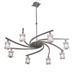 Luminosa Lighting Luminosa Rosa Del Desierto Telescopic Pendant 8 Light G9, Satin Nickel - thumbnail 1