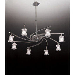 Luminosa Lighting Luminosa Rosa Del Desierto Telescopic Pendant 8 Light G9, Satin Nickel - thumbnail 2