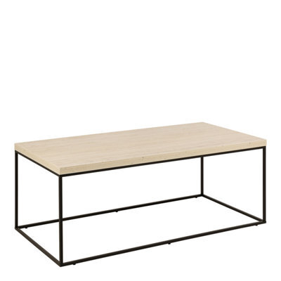 Furniture To Go Barossa Coffee Table With Light Oak Top & Black Steel Base 110X55X45Cm - image 1
