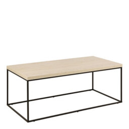 Furniture To Go Barossa Coffee Table With Light Oak Top & Black Steel Base 110X55X45Cm