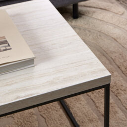 Furniture To Go Barossa Coffee Table With Light Oak Top & Black Steel Base 110X55X45Cm - thumbnail 4