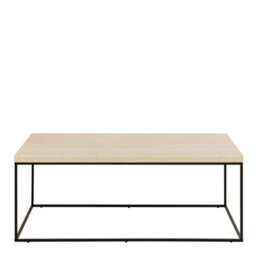 Furniture To Go Barossa Coffee Table With Light Oak Top & Black Steel Base 110X55X45Cm - thumbnail 2