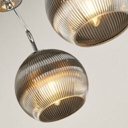 Pagazzi Lighting Pagazzi Hamblin 3 Light Chrome And Smoked Glass Semi-Flush Ceiling Light - thumbnail 6