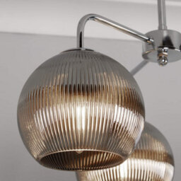 Pagazzi Lighting Pagazzi Hamblin 3 Light Chrome And Smoked Glass Semi-Flush Ceiling Light - thumbnail 3