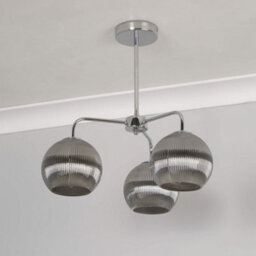Pagazzi Lighting Pagazzi Hamblin 3 Light Chrome And Smoked Glass Semi-Flush Ceiling Light - thumbnail 2
