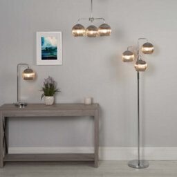 Pagazzi Lighting Pagazzi Hamblin 3 Light Chrome And Smoked Glass Semi-Flush Ceiling Light - thumbnail 8