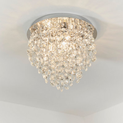 Anson Lighting Ciara Chrome With K5 Crystal Glass Decorative 3 Light Bathroom Flush Light - image 1