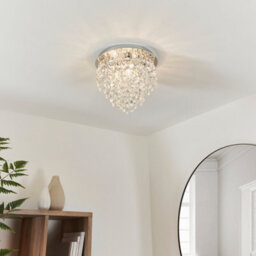 Anson Lighting Ciara Chrome With K5 Crystal Glass Decorative 3 Light Bathroom Flush Light - thumbnail 2