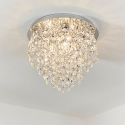 Anson Lighting Ciara Chrome With K5 Crystal Glass Decorative 3 Light Bathroom Flush Light - thumbnail 1