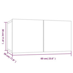 Berkfield Hanging Tv Cabinets 2 Pcs Smoked Oak 60X30X30 Cm - thumbnail 9