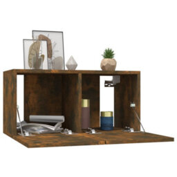 Berkfield Hanging Tv Cabinets 2 Pcs Smoked Oak 60X30X30 Cm - thumbnail 3