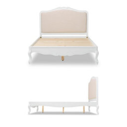 Statement Furniture Juliette French Style 6Ft Super King Bed With Upholstered Headboard - White - thumbnail 7