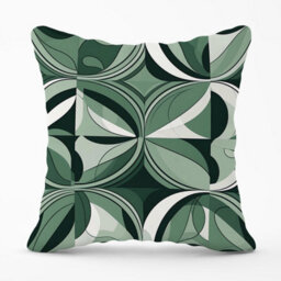 Warren Reed Designer Geometric Green Black Outdoor Cushion 45Cm X 45Cm - thumbnail 1