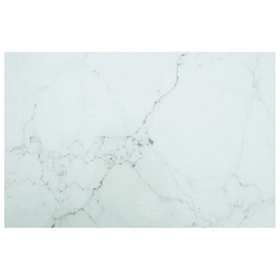 Vidaxl Table Top White 100X62 Cm 8mm Tempered Glass With Marble Design Table Tops - image 1