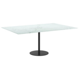 Vidaxl Table Top White 100X62 Cm 8mm Tempered Glass With Marble Design Table Tops - thumbnail 5