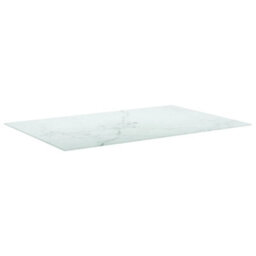 Vidaxl Table Top White 100X62 Cm 8mm Tempered Glass With Marble Design Table Tops - thumbnail 2
