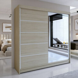 Talin 3 Sliding Wardrobe One Door Mirrored Body Sonoma Front Sonoma - thumbnail 3