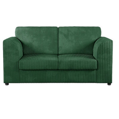 Hannah Jumbo Cord Full Back 2 Seater Sofa Green - image 1