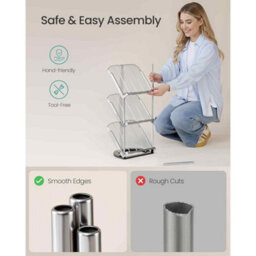 Slim Sloping 5 Tier Shoe Rack, Customisable Plastic Shoe Storage Shelf For Small Spaces, Grey - thumbnail 5