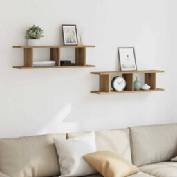 Berkfield Durable Wall Shelves 2 Pcs Artisan Oak 75X18X20 Cm Engineered Wood - thumbnail 3