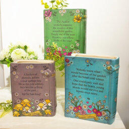 Heaven Sends Ceramic Book Vase, Tess Of The Daffodils, Decorative Grey Book Shaped Vase For Flowers And Home Décor - thumbnail 3