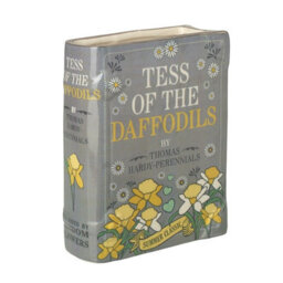 Heaven Sends Ceramic Book Vase, Tess Of The Daffodils, Decorative Grey Book Shaped Vase For Flowers And Home Décor - thumbnail 1