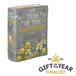 Heaven Sends Ceramic Book Vase, Tess Of The Daffodils, Decorative Grey Book Shaped Vase For Flowers And Home Décor - thumbnail 2