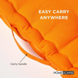 Homescapes Cotton Orange Floor Cushion, 40 X 40 Cm - thumbnail 5