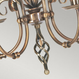 Luminosa Lighting Elstead Artisan 5 Light Chandelier Aged Brass Finish, E14 - thumbnail 4