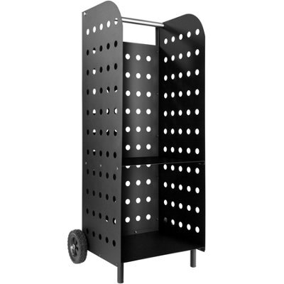Tectake Log Holder - Steel Wagon With Wheels, Fireplace Indoor Wood Storage - Black - image 1