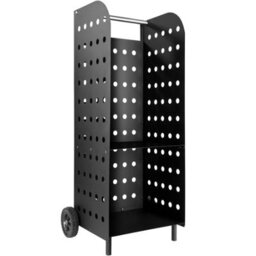 Tectake Log Holder - Steel Wagon With Wheels, Fireplace Indoor Wood Storage - Black