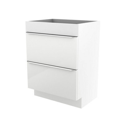 GoodHome Imandra Gloss White Freestanding Bathroom Cabinet (H) 820mm (W) 600mm - image 1