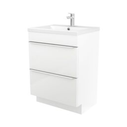 GoodHome Imandra Gloss White Freestanding Bathroom Cabinet (H) 820mm (W) 600mm - thumbnail 2