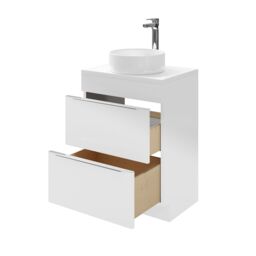 GoodHome Imandra Gloss White Freestanding Bathroom Cabinet (H) 820mm (W) 600mm - thumbnail 5