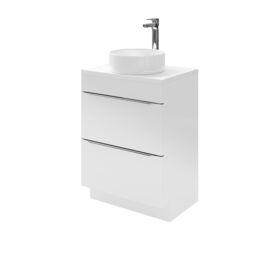 GoodHome Imandra Gloss White Freestanding Bathroom Cabinet (H) 820mm (W) 600mm - thumbnail 4