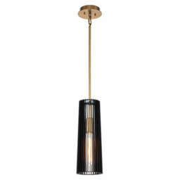 Luminosa Lighting Elstead Kichler Linara Slim Pendant Ceiling Light Black & Natural Brass