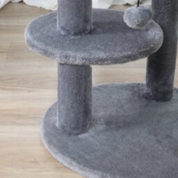 Pawhut 104Cm Cat Tree Condo Tower With Scratching Post Perch Ball, Grey - thumbnail 9