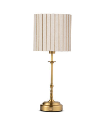 Lighting Supermarket Florence Rechargeable Antique Table Lamp With Pleat Shade - image 1