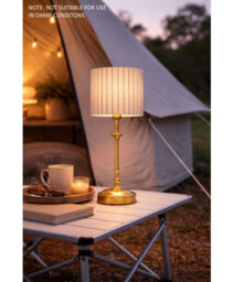 Lighting Supermarket Florence Rechargeable Antique Table Lamp With Pleat Shade - thumbnail 6
